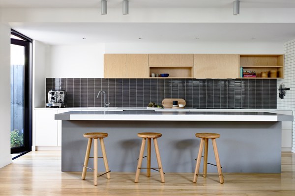 kitchen with vinyl floor