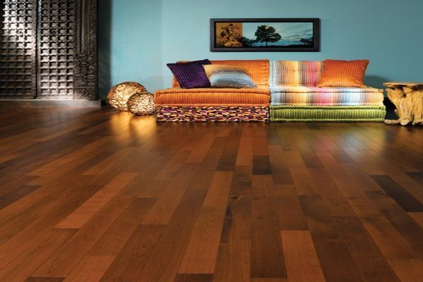 Brown vinyl flooring for living room